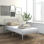 vidaXL Cadre de lit sans matelas blanc métal 90x200 cm