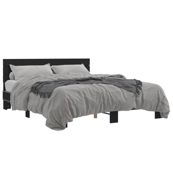 vidaXL Cadre de lit sans matelas noir 150x200 cm