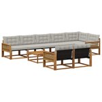 vidaXL Ensemble de canapés d'extérieur 9 Pièces Naturel et gris clair