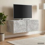 vidaXL Meuble TV mural 78 5 x 31 cm Gris béton Bois d'ingénierie