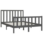 vidaXL Cadre de lit Gris Bois massif 150x200 cm Très grand