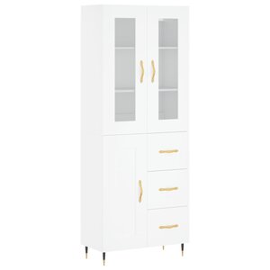 vidaXL Buffet haut Blanc 69 5x34x180 cm Bois d'ingénierie
