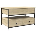 vidaXL Table basse chêne sonoma 85x50x50 cm bois d'ingénierie et métal