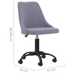 Vidaxl chaises pivotantes à manger lot de 2 gris clair tissu