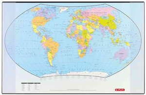 Sous-main avec carte politique du monde (en Anglais) 680 x 440 mm HERLITZ