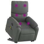vidaXL Fauteuil inclinable de massage électrique Gris foncé Tissu