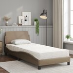 vidaXL Lit avec matelas Dover cappuccino 90x200 cm similicuir