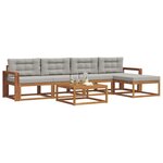 vidaXL Ensemble de canapés d'extérieur 6 Pièces Gris Naturel et Clair