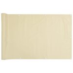 vidaXL Écran d'intimité de balcon crème 400x90 cm PVC
