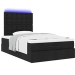 vidaXL Cadre de lit ottoman avec matelas noir 120x200cm tissu
