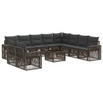 vidaXL Ensemble de canapé de jardin 11 Pièces Gris et Gris foncé