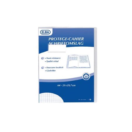 Protège-cahier Luxe PVC 200 Mic A4 Lisse Incolore Transparent ELBA