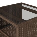 vidaXL Ensemble de bistro 3 Pièces avec coussins marron résine tressée