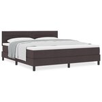 vidaXL Lit à ressorts avec matelas marron foncé 180x200 cm en tissu