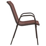 vidaXL Chaises empilables de jardin lot de 4 Marron Tissu textilène