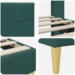 vidaXL Cadre de lit avec tête de lit Vert foncé 90 x 190 cm Tissu