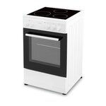 Cuisiniere vitrocéramique 50 x50, four convection naturelle, four 48L blanc