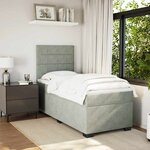 vidaXL Sommier à lattes de lit et matelas Gris clair 80x200 cm Velours