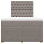 vidaXL Sommier à lattes de lit avec matelas taupe 120x190 cm tissu