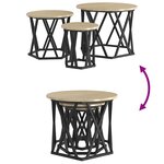 Tables d'appoint empilables 3 Pièces Chêne Sonoma en bois aggloméré