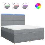 vidaXL Sommier à lattes de lit avec matelas Gris clair 180x200cm Tissu