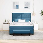 vidaXL Lit à ressorts avec matelas Bleu foncé 160 x 200 cm Velours