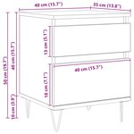 vidaXL Armoire de lit Chêne noir 40 x 35 x 50 cm Bois d'ingénierie