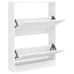 vidaXL Meuble à chaussures Blanc 59x17x81 cm Bois d'ingénierie