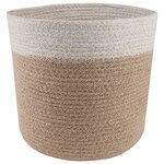 vidaXL Ensemble de Pots à Plantes 2 Pièces Naturel et Blanc Ø 21 x 21 cm