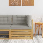 vidaXL Canapé d'angle extérieur Bois d'Acacia Massif Blanc