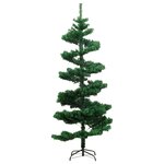 vidaXL Arbre de Noël hélicoïdal pré-éclairé et support vert 150 cm PVC