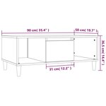 vidaXL Table basse Blanc 90x50x36 5 cm Bois d'ingénierie