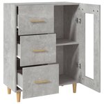 vidaXL Buffet gris béton 69 5x34x90 cm bois d'ingénierie