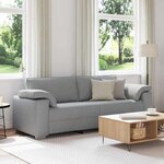 vidaXL Canapé avec coussin Gris clair 219 x 77 x 82 cm tissu
