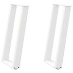 vidaXL Pieds de table console en U  2 pièces  blanc  38 x (72-73) cm  acier