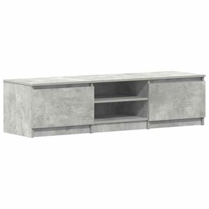 vidaXL Meuble TV Gris béton 140x40x35 5 cm Bois d'ingénierie