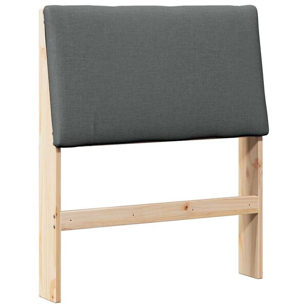vidaXL Tête de lit capitonnée Gris foncé 80 cm Pin massif