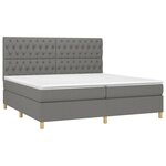 vidaXL Sommier à lattes de lit et matelas et LED Gris foncé 200x200 cm
