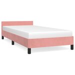 vidaXL Cadre de lit avec tête de lit Rose 90x200 cm Velours