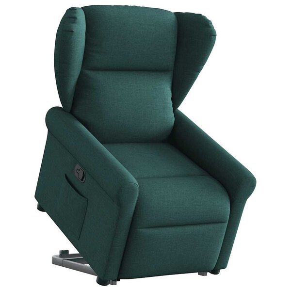 vidaXL Fauteuil inclinable vert foncé tissu