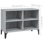 vidaXL Meuble TV avec pieds en métal Sonoma gris 69 5x30x50 cm