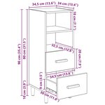 vidaXL Buffet Bois ancien 34 x 34 5 x 90 cm Bois d'ingénierie