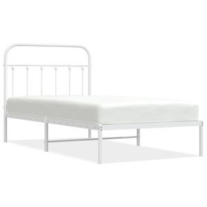 vidaXL Cadre de lit métal sans matelas et tête de lit blanc 100x190 cm