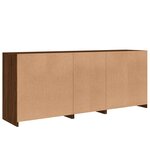 vidaXL Buffet avec lumières LED chêne marron 162x37x67 cm