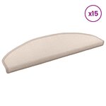 vidaXL Tapis d'escalier auto-adhésifs 15 Pièces Taupe 80 x 24 5 x 3 5 cm