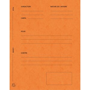 Paquet De 25 Dossiers De Plaidoirie Pour/contre Carte Lustrée 25x32cm - Orange - X 5 - Exacompta