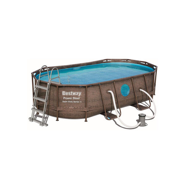 Piscine - BESTWAY Piscine tubulaire Power Steel Swim Vista Ovale 427cm