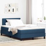 vidaXL Lit boxspring avec matelas Bleu foncé 120 x 190 cm tissu