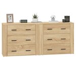 vidaXL Buffets 2 Pièces chêne sonoma bois d'ingénierie
