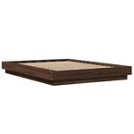 vidaXL Cadre de lit avec lumières LED chêne marron 120x200 cm
